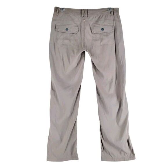 PrAna Halle Convertible Roll Up Pants Wmns 10 32x31 Beige Stretch Hiking Outdoor - Picture 6 of 12